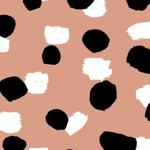 Abstract spots and dots raw ink animal print inspired Scandinavian trend design spring nursery neutral pale sand latte