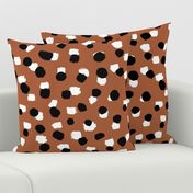 Abstract spots and dots raw ink animal print inspired Scandinavian trend design spring nursery neutral rust copper brown