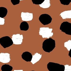 Abstract spots and dots raw ink animal print inspired Scandinavian trend design spring nursery neutral rust copper brown