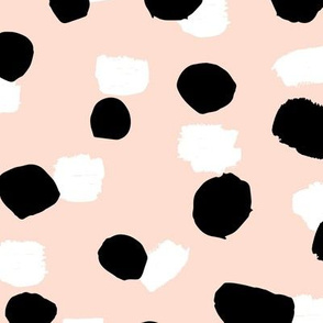 Abstract spots and dots raw ink animal print inspired Scandinavian trend design spring nursery neutral pale apricot off white