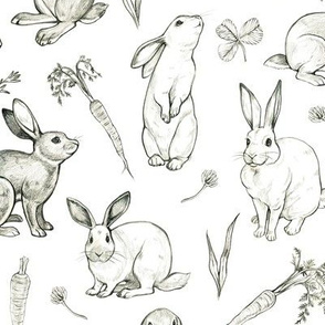  Rabbit Sketches 2X