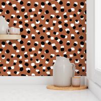 Abstract spots and dots raw ink animal print inspired Scandinavian trend design spring nursery neutral rust copper brown SMALL