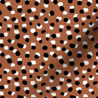 Abstract spots and dots raw ink animal print inspired Scandinavian trend design spring nursery neutral rust copper brown SMALL