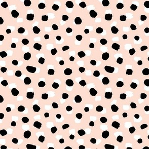 Abstract spots and dots raw ink animal print inspired Scandinavian trend design spring nursery neutral pale apricot off white SMALL