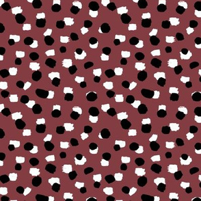 Abstract spots and dots raw ink animal print inspired Scandinavian trend design spring nursery neutral stone red maroon SMALL 