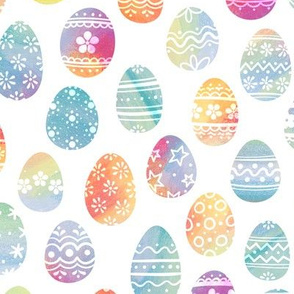  Chalk Easter Eggs on White 2X