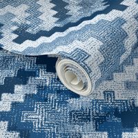 kilim rug design, large scale, blue 