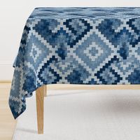 kilim rug design, large scale, blue 