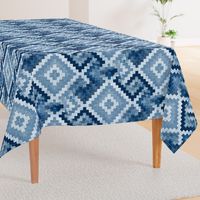 kilim rug design, large scale, blue 