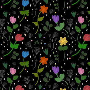 Romantic Spring Garden #1 - black