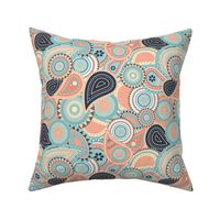 Teal Coral Garden Paisley