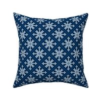 classic blue - heart snowflake dark