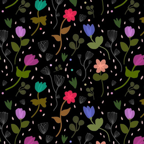 Romantic Spring Garden #5 - black