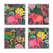 floral jungle elephants