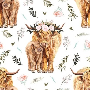 Hilda the Highland Cow Fabric