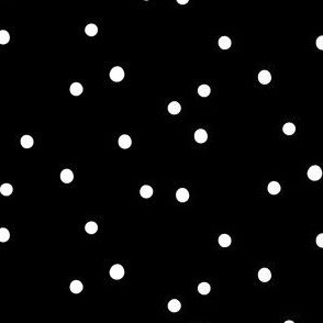 Butterfly Party Dots - White on Black