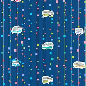 Itsy Bitsy Kitschy Campers | Multi/Classic Blue