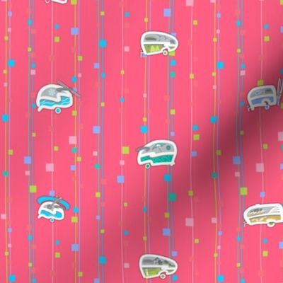 Itsy Bitsy Kitschy Campers | Multi/Pink