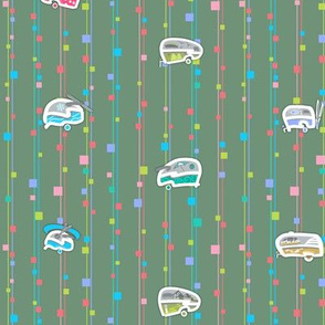 Itsy Bitsy Kitschy Campers | Multi/Green