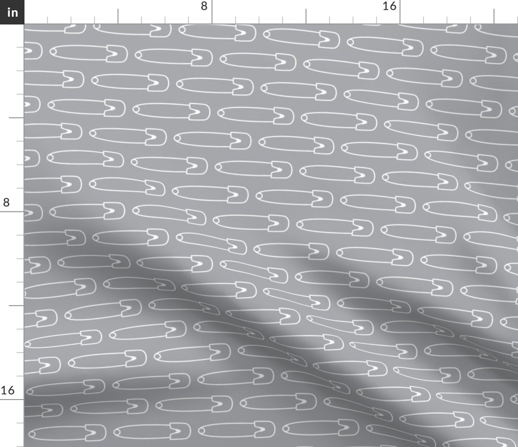 horizontal diaper pins grey and white