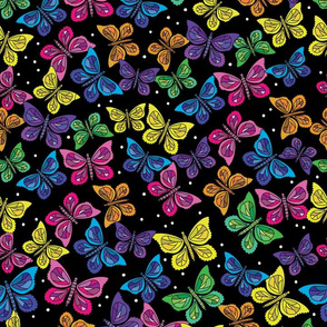 Butterfly Party Scatter- Black Background