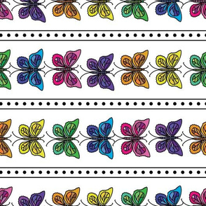 Butterfly Party Stripe - Horizontal