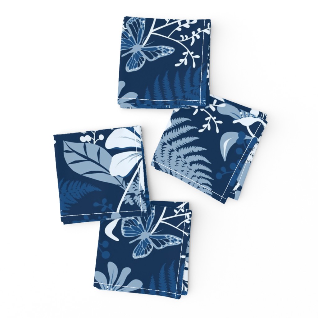 Eden - Botanical Floral Classic Blue Large Scale