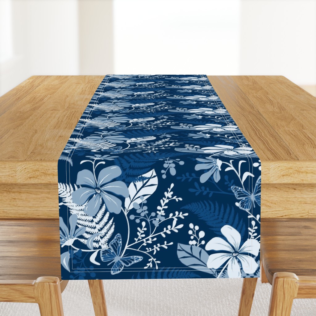 Eden - Botanical Floral Classic Blue Large Scale