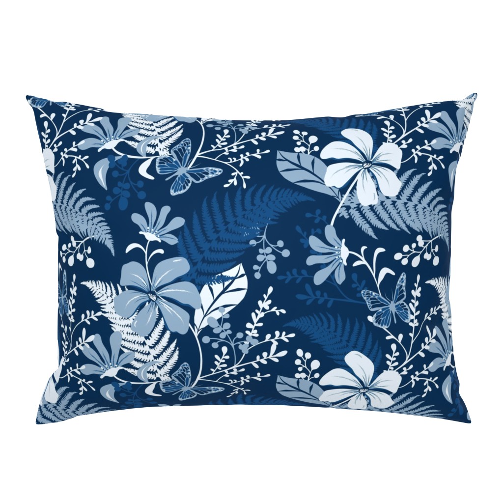 Eden - Botanical Floral Classic Blue Large Scale