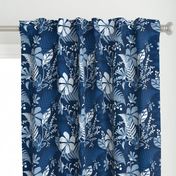 Eden - Botanical Floral Classic Blue Large Scale