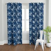 Eden - Botanical Floral Classic Blue Large Scale