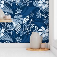 Eden - Botanical Floral Classic Blue Large Scale