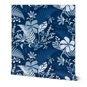 Eden - Botanical Floral Classic Blue Large Scale