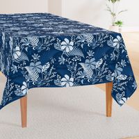 Eden - Botanical Floral Classic Blue Large Scale