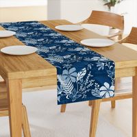 Eden - Botanical Floral Classic Blue Large Scale