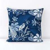 Eden - Botanical Floral Classic Blue Large Scale