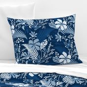 Eden - Botanical Floral Classic Blue Large Scale