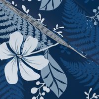 Eden - Botanical Floral Classic Blue Large Scale