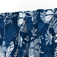 Eden - Botanical Floral Classic Blue Large Scale