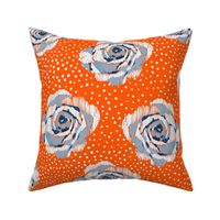 Classic Blue flowers with orange pop spo