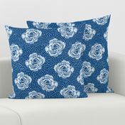 Mini ikat blue roses with a mini spot