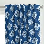 Simple ikat blue roses on Classic 