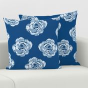 Simple ikat blue roses on Classic 