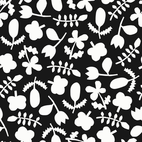 Folk Floral Cut Outs | Black + White