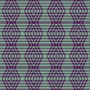 JP6 - Medium - Buffalo Plaid Diamonds on Stripes in Royal Purple and Ocean View Green Pastel