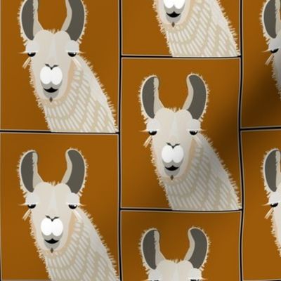 llama framed- ochre