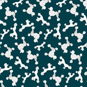 Poodles on Dark Teal