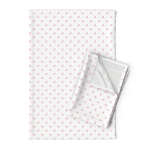 pink linen polka dots