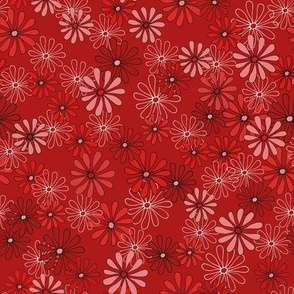 Daisies in Red, medium small scale