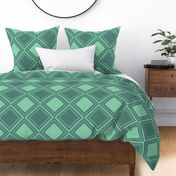 JP12 - XL - Bordered Diamonds on Point Cheater Quilt in Rustic Green 